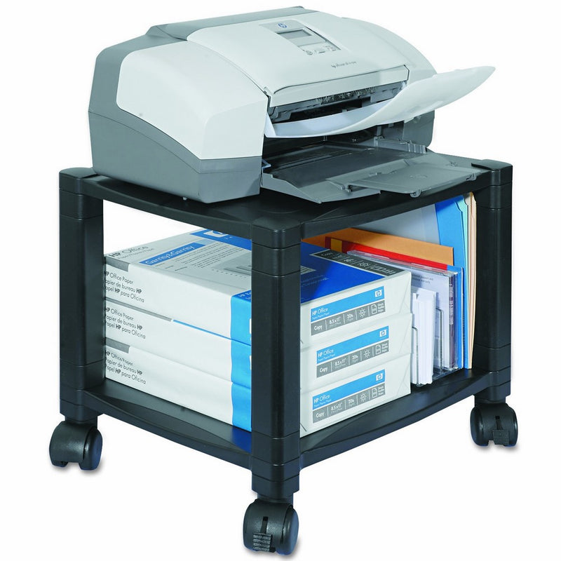 Kantek PS510 Mobile Printer Stand, Two-Shelf, 17w x 13 1/4d x 14 1/8h, Black