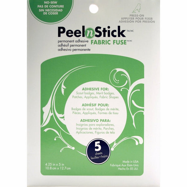 Thermoweb Peel'n Stick Fabric Fuse Sheets-4-1/4"X5" 5/Pkg