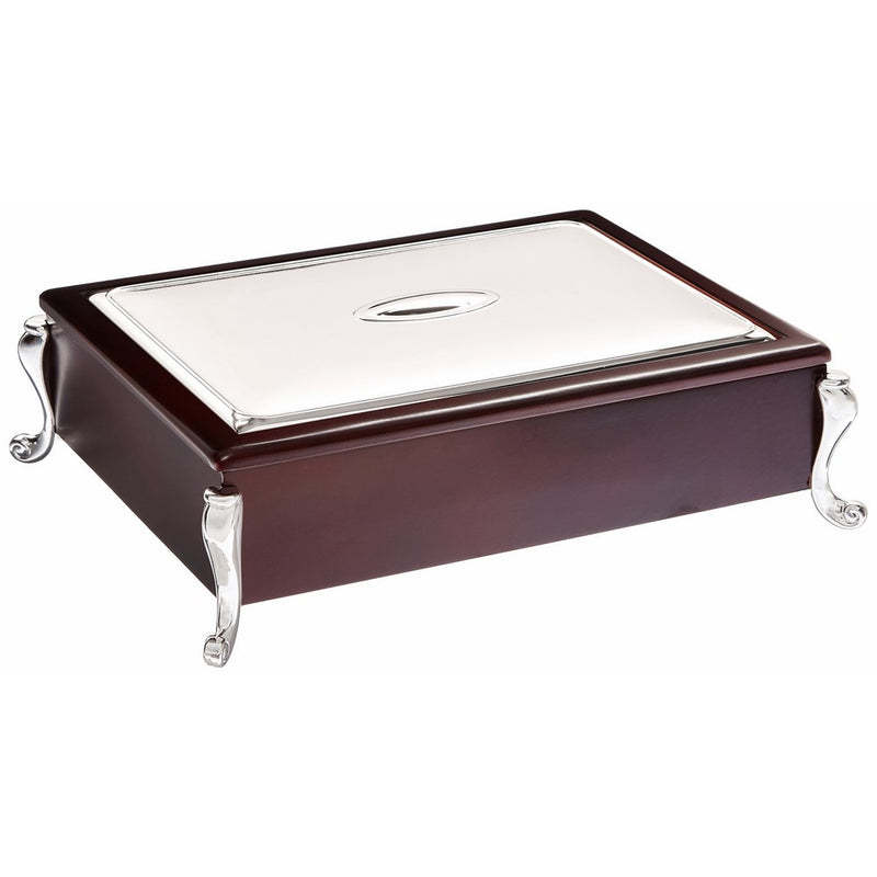 Elegance Silver 20401 Silver Plated and Wooden Tea Bag Chest