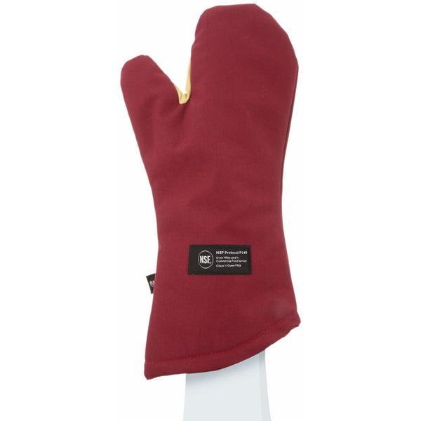 San Jamar KT0218 Cool Touch Flame Conventional High Heat Intermittent Flame Protection up to 900°F Oven Mitt, 17" Length, Red