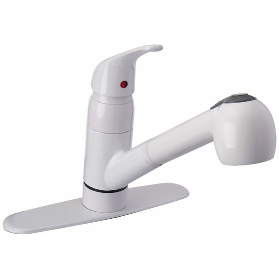 Pfister G133-10WWSeries 1-Handle Pull-Out Kitchen Faucet, White