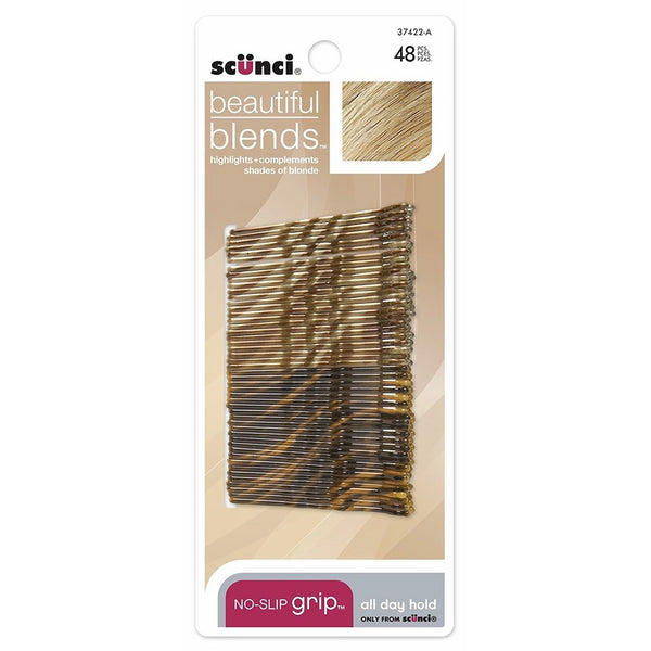 Scunci No-Slip Beautiful Blends Blonde Bobby Pins, 48-Count