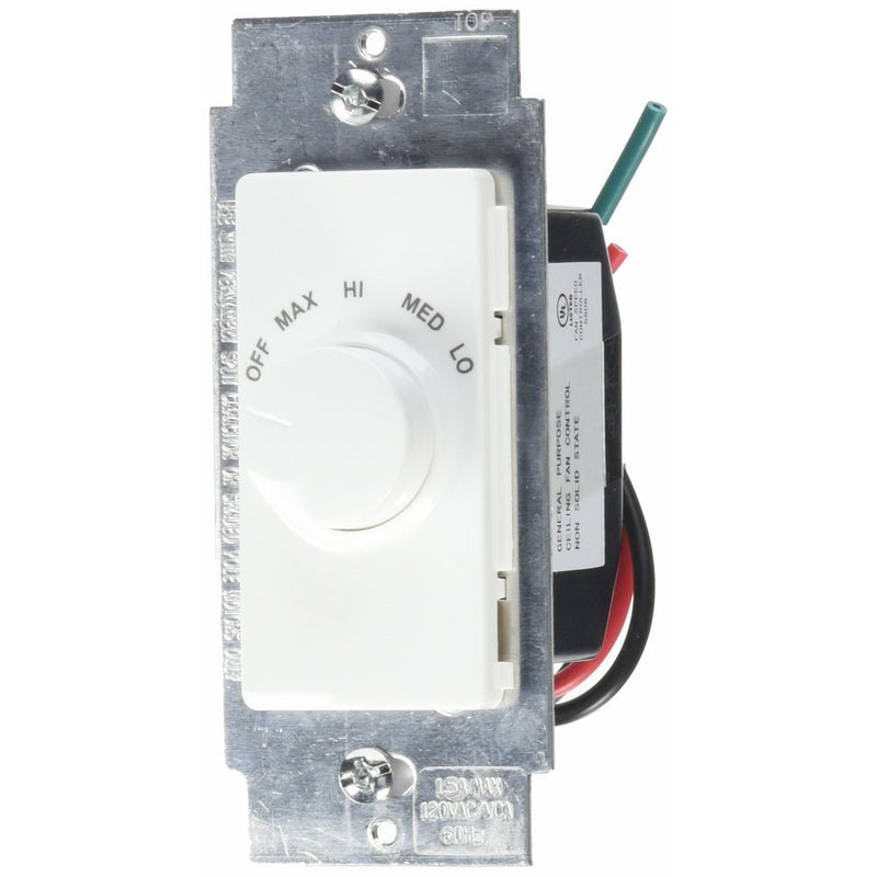 Leviton RTF01-10Z IllumaTech 1.5A Quiet Step Rotary Fan Speed Control, Single Pole (Colors may vary)