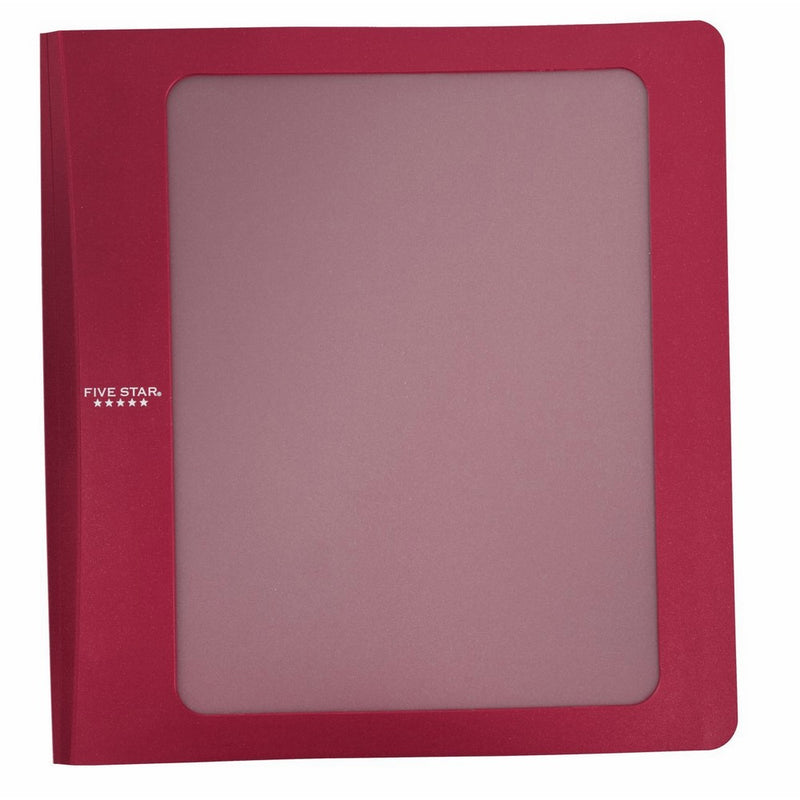 Five Star 1-1/2 Inch 3 Ring Binder, View Binder, Customizable, Red (72417)