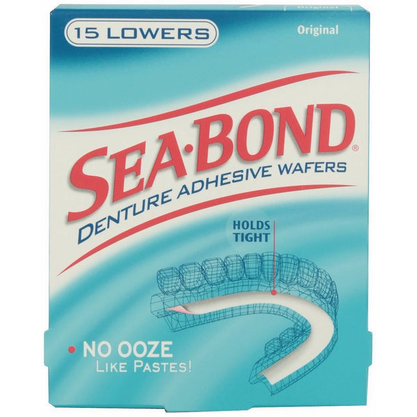 SEA-BOND Denture Adhesive Wafers Lowers Original 15 Each