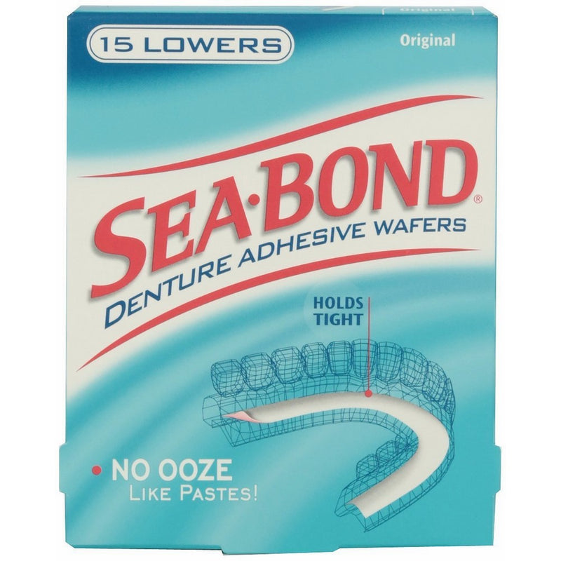 SEA-BOND Denture Adhesive Wafers Lowers Original 15 Each