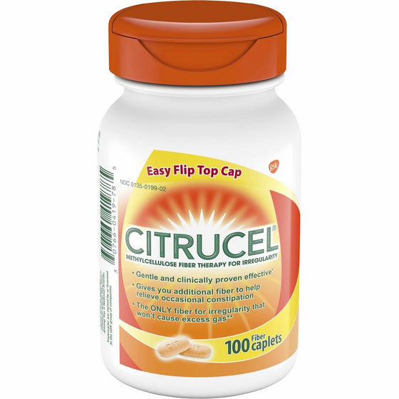 Citrucel Caplets Fiber Therapy for Occasional Constipation Relief, 100 count