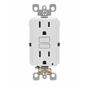 Leviton N7599-W 15-Amp 125-Volt SmartLock Pro Slim Non-Tamper-Resistant Duplex GFCI Receptacle, White