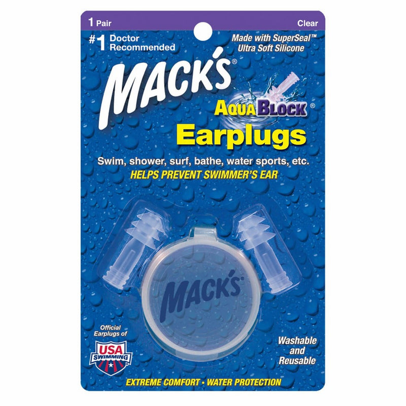 Macks Aquablock Clear Ear Plugs 1 Pr