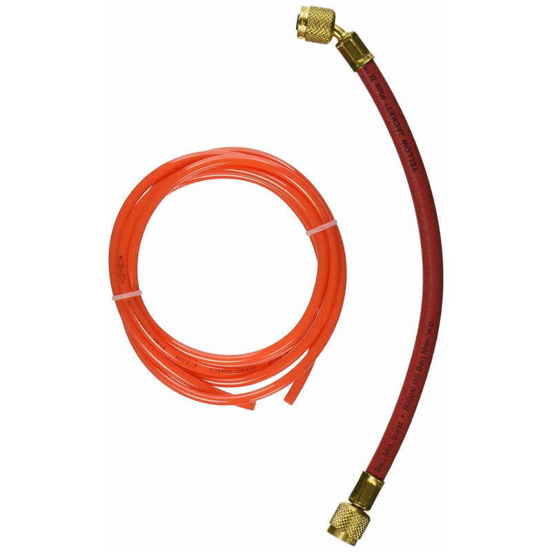 Yellow Jacket 21612 Plus II Hose Standard 1/4" Flare Fittings, 12", Red