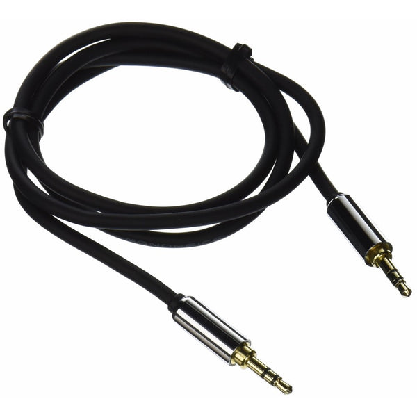 Monoprice 109764 3-Feet 3.5mm Stereo Male to 3.5mm Stereo Male Gold Plated Cable for Mobile, Black