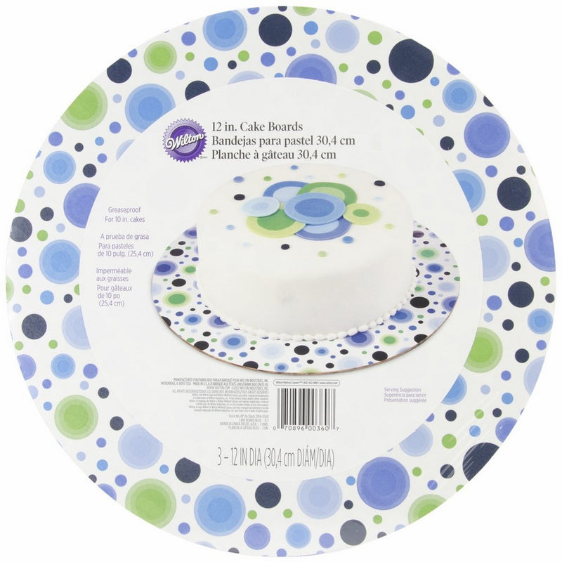 Wilton 2104-0360 Blue Cake Stand/Boards, 12-Inch