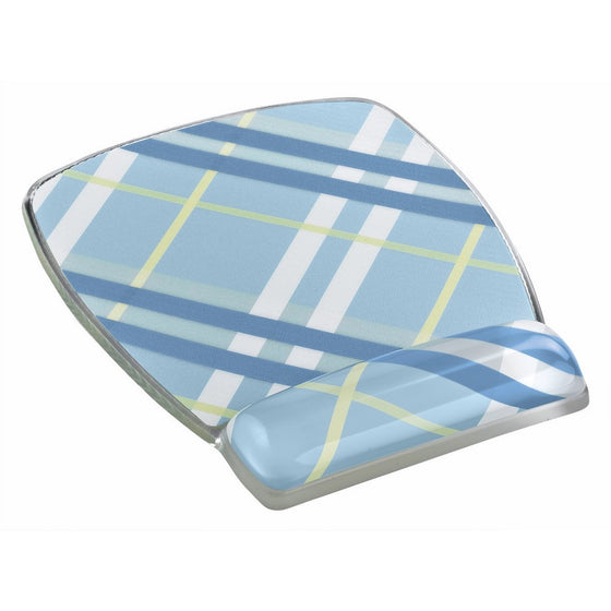 3M Precise Mouse Pad with Gel Wrist Rest, Soothing Gel Comfort with Durable, Easy to Clean Cover, Optical Mouse Performance, Fun Plaid Design (MW308-PL)