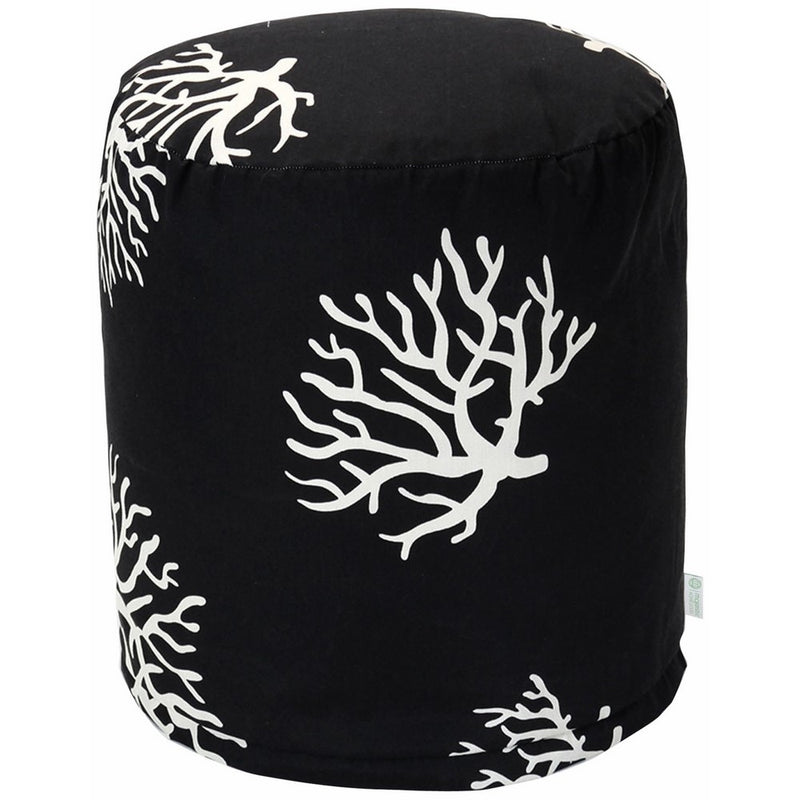 Majestic Home Goods Coral Pouf, Small, Black