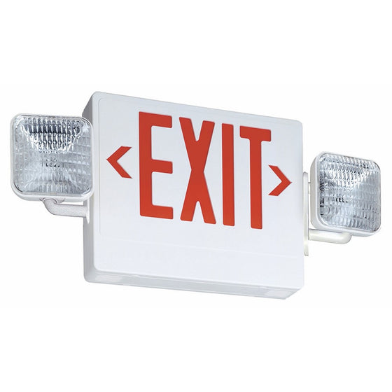 Lithonia Lighting ECR LED M6 Thermoplastic LED Emergency Exit Sign & Light Fixture with Red Letters