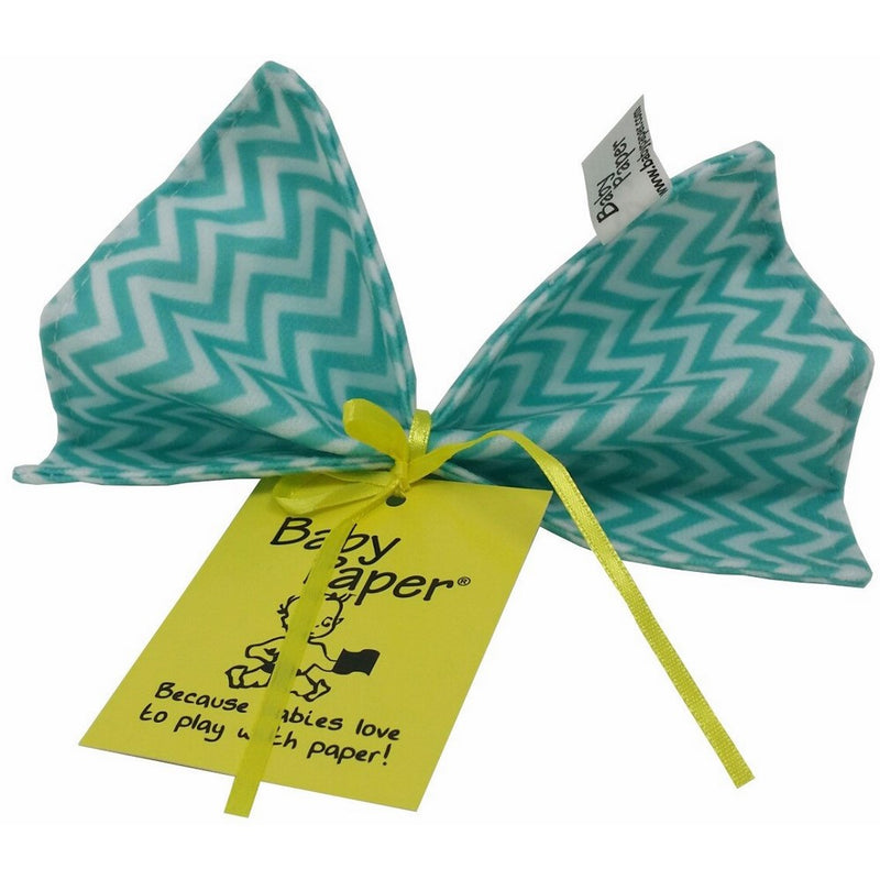 Baby Paper - Crinkly Baby Toy - Turquoise Zig Zag