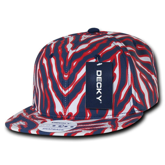 DECKY Ziger Solid Snapbacks, Navy/Red