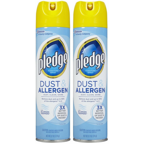 Pledge Dust & Allergen Furniture Spray - 9.7 oz - 2 pk