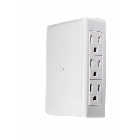 GoGreen Power GG-16000TSM - 6 Outlet Side Mount Wall Tap Adapter, White