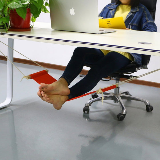 AccMart Adjustable Mini Foot Rest Stand Office Desk Feet Hammock Orange