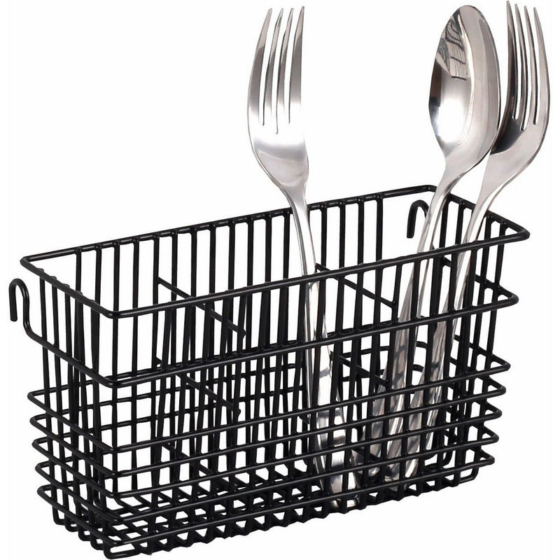 Sturdy Utensil Drying Rack Basket Holder (Black)