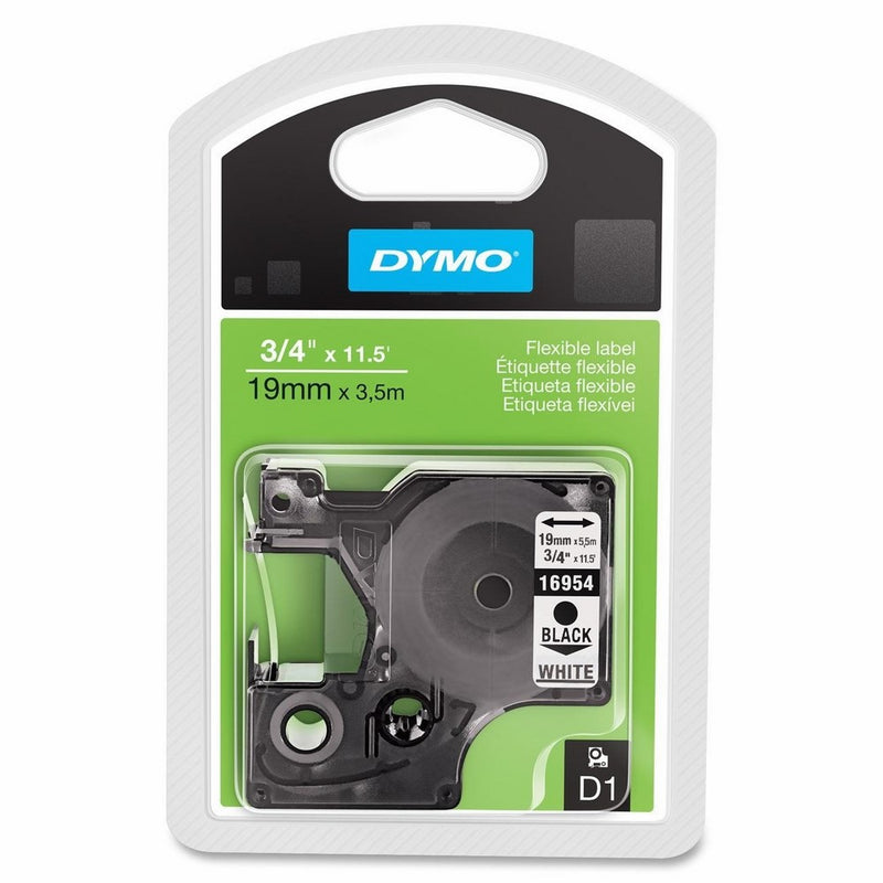 DYMO Industrial Labels for DYMO LabelManager Label Makers, Black on White, 3/4", 1 Roll (16954)