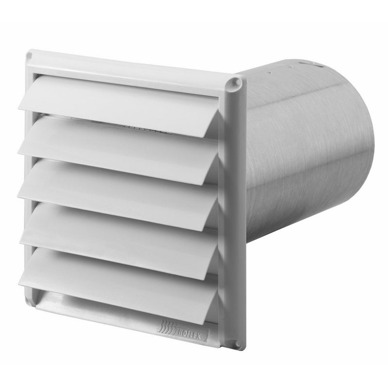 Fantech HS 6W Louvered Shutter with Tailpiece, 6" Round Duct