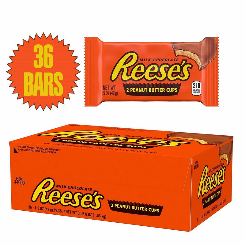 Reese's Peanut Butter Cups, Chocolate Candy, 1.5 Ounce (Pack of 36)