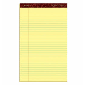 Ampad Gold Fibre Writing Pads, 8-1/2" x 14", Legal Rule, Canary Paper, 50 Sheets, 12 Pack (20-030R)