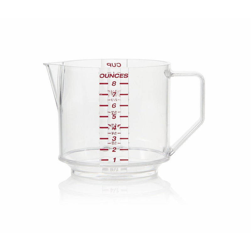 One Cup Measure, Clear with Red Engraved Graduates