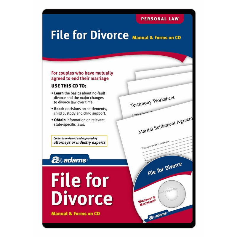 Adams File For Divorce CD, Manual and Forms on CD (ALC601)