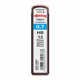 rOtring Tikky Mechanical Pencil Lead 0.7mm, HB, 12 Lead (R505 708 HB)