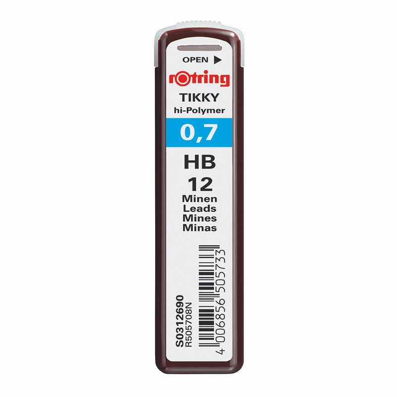 rOtring Tikky Mechanical Pencil Lead 0.7mm, HB, 12 Lead (R505 708 HB)