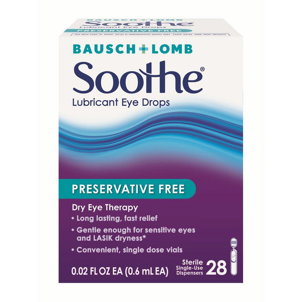 Bausch & Lomb Soothe Lubricant Eye Drops, 28-Count Single Use Dispensers (Pack of 2)