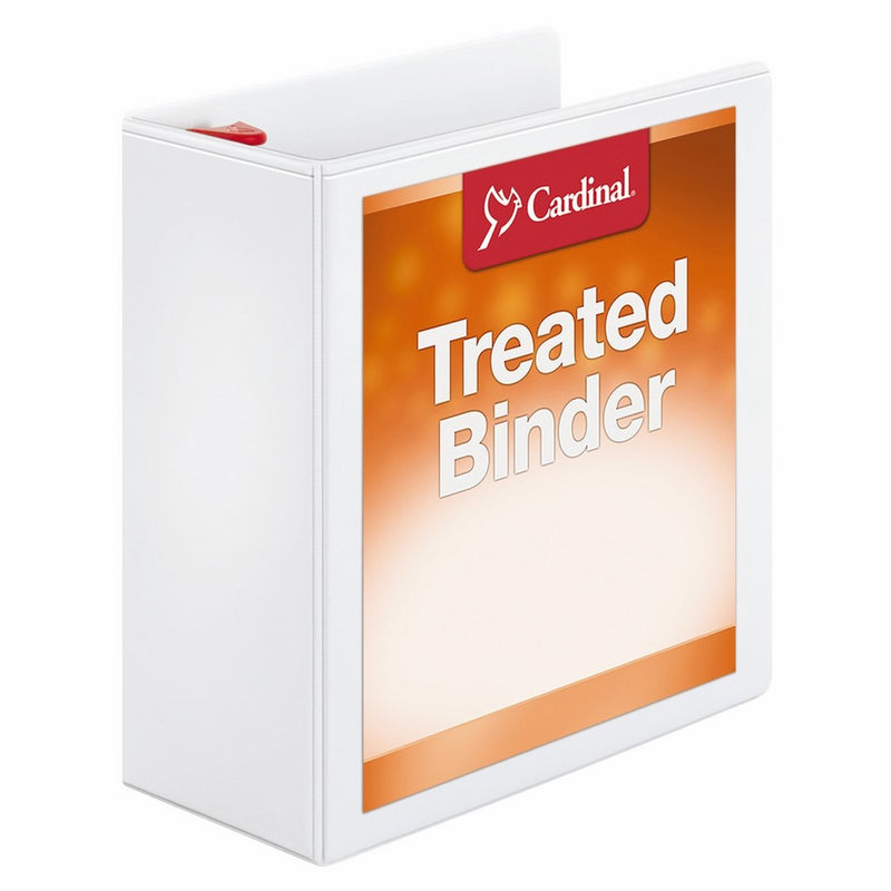 Cardinal Treated Binder ClearVue Locking Slant-D, 4 Inch, White (32140)