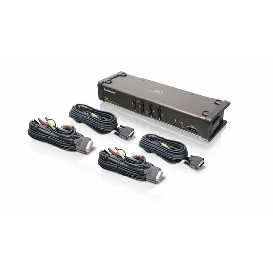 IOGEAR 4-Port DVI KVMP Switch with Cables, TAA Compliant, GCS1104