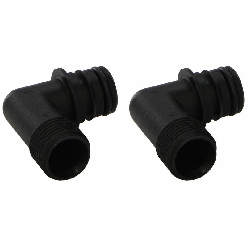 Flojet 20381-008 Electric Pump Fitting - Quad Port x 1/2"-14 Male, Elbow