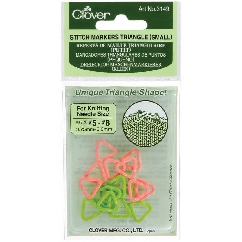 Clover Stitch Markers, Triangle, 16-Pieces Small, Pink/Green