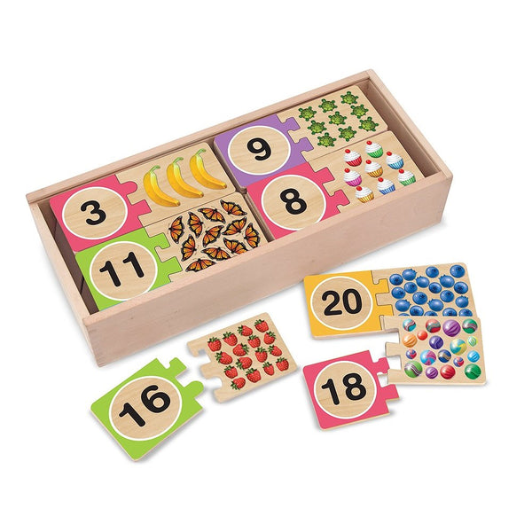 Melissa & Doug Self-Correcting Wooden Number Puzzles With Storage Box (40 pcs)