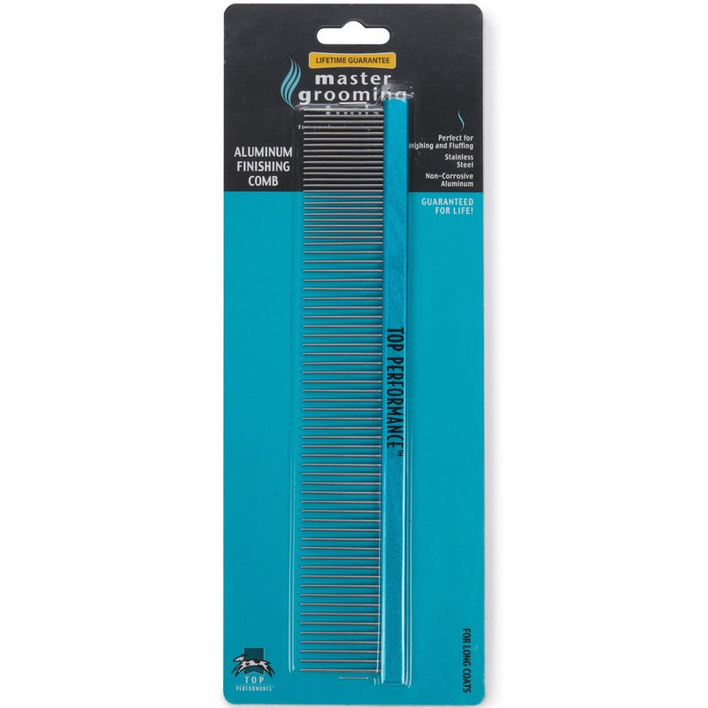 Master Grooming Tools Aluminum Finishing Comb — Versatile Combs for Grooming Dogs, 10"