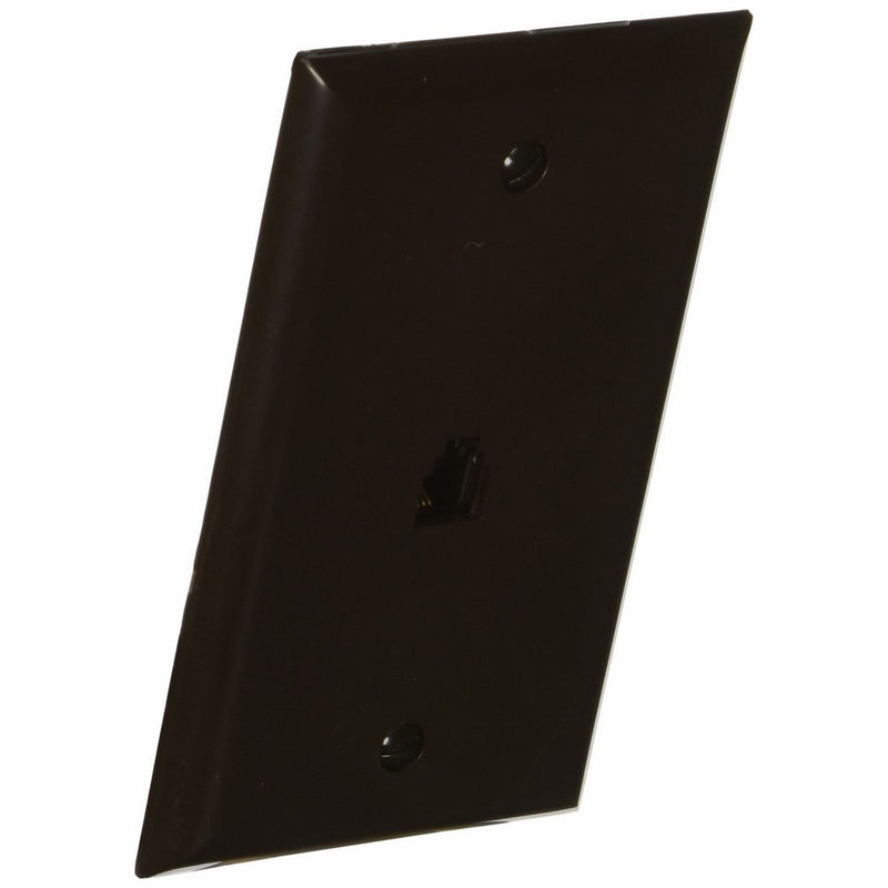 Morris 80012 Single RJ11 4 Conductor Phone Jack Wall Plate, Brown