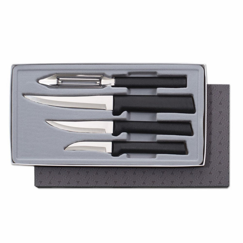 Rada Cutlery Meal Prep 4-Piece Paring Knife Gift Set – Stainless Steel Blades and Steel Resin Handles