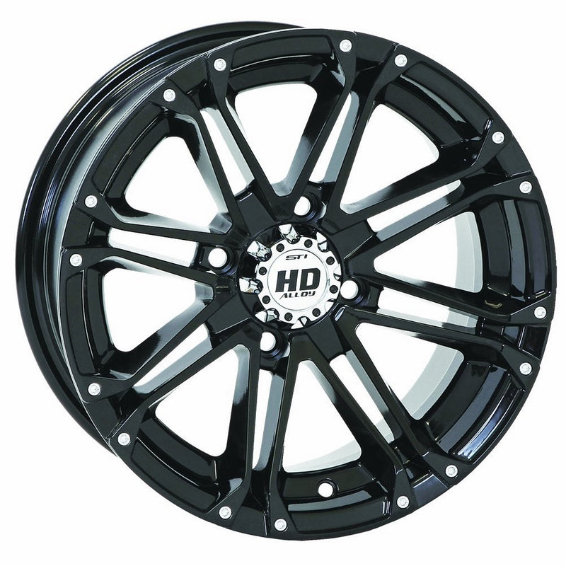 STI 4/156 STI HD3 Alloy Wheel 14x7 4.0  3.0 Gloss Black POLARIS