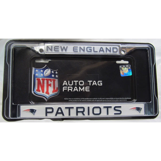 New England Patriots Chrome License Plate Frame