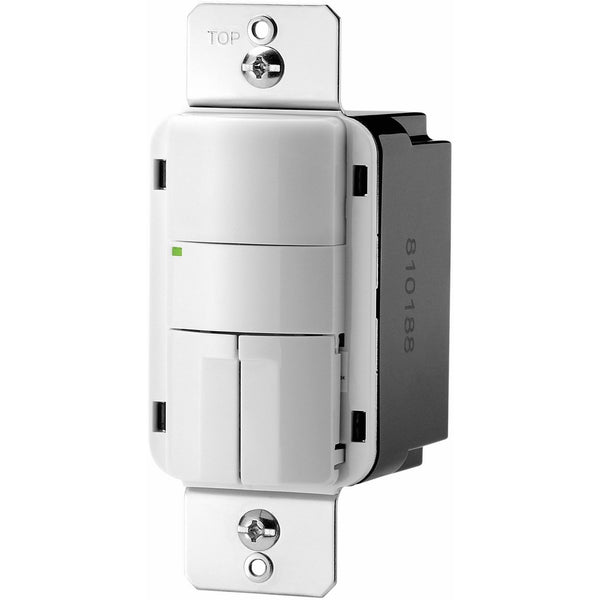 Eaton OSP10D-W Commercial Grade Passive Infrared Wall Mounted Occupancy Sensor with Dual Relay and Wall Plate, 120/277V, White