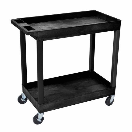 Luxor 32" x 18" Tub Storage Cart 2 Shelves - Black, (EC11-B)