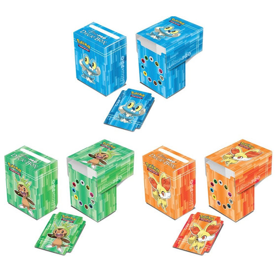 Ultra-Pro Blue Froakie Red Fennekin & Green Chespin XY Pokemon Deck Boxes, Set of 3