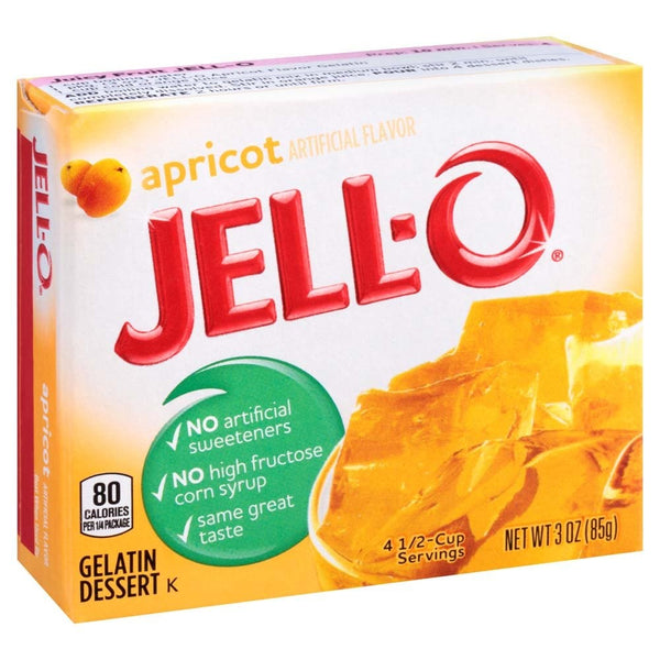 Jell-O Apricot Gelatin Mix 3 Ounce Box (Pack of 6)