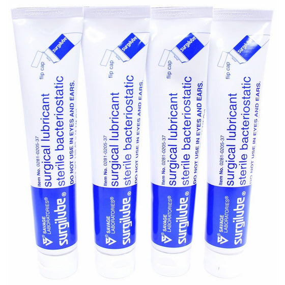 Surgilube Lubricating Jelly Sterile - 4.25 oz Flip Top Tube - Pack of 4 Tubes