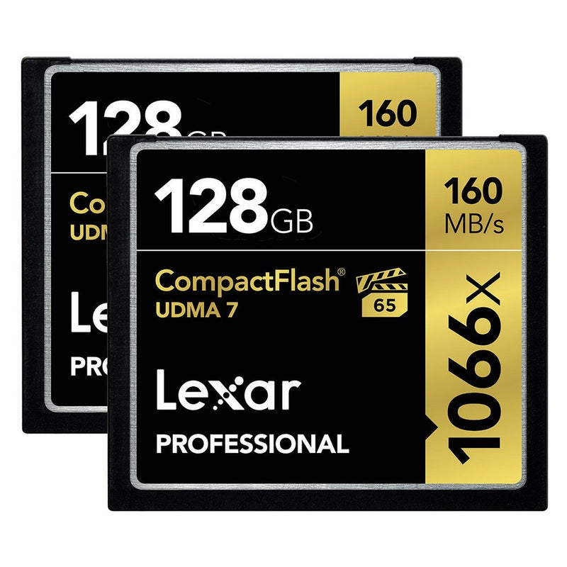 Lexar Professional 1066 x 128GB CompactFlash Card LCF128CRBNA10662-2 Pack